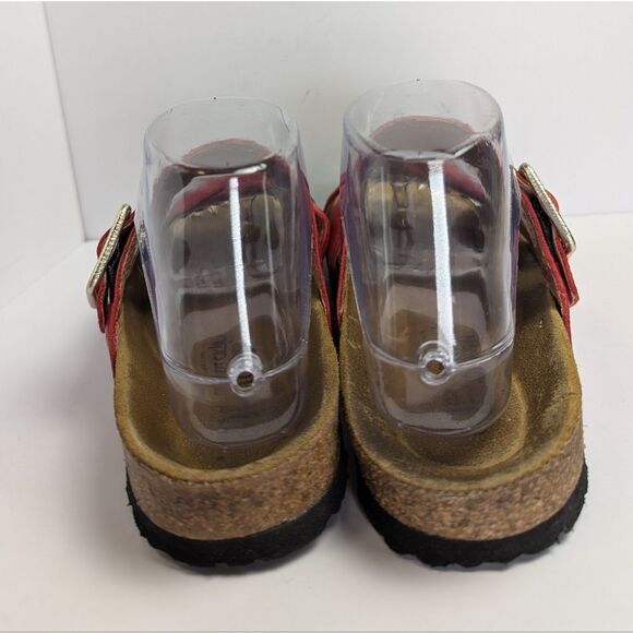 Naot Red Leather Strappy Footbed Sandals Womens 40 EU 9 US - Picture 5 of 7